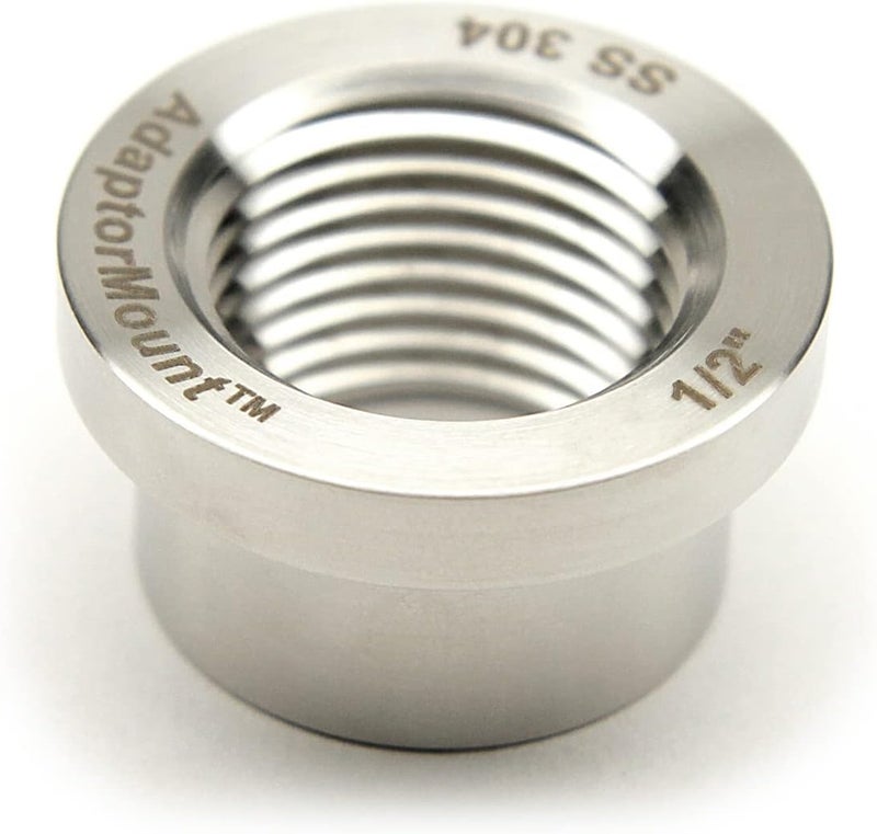 AdaptorMount G 1/2" (BSPP) Stainless Steel 304 Female Threaded Stepped Weld Bung Mounting Fitting (OD 1.0") with Top Head (OD 1.2") - Image 4